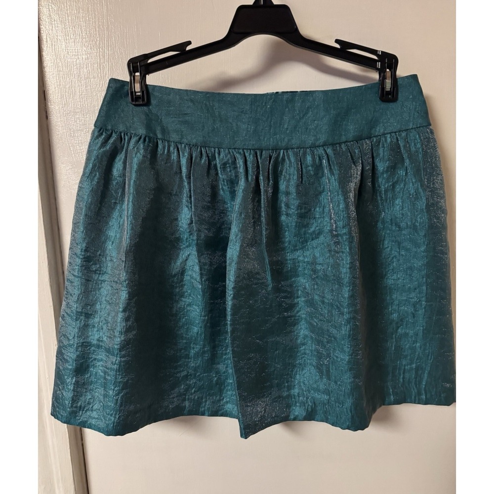 Charlotte Russe Shimmery Green A Line Flare Skirt Medium